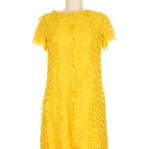 Kate Spade Yellow Ruffle Shift Dress - size 4